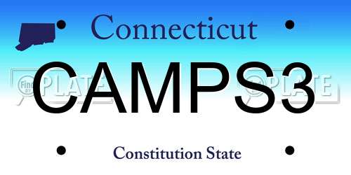 CAMPS3 Connecticut License Plate