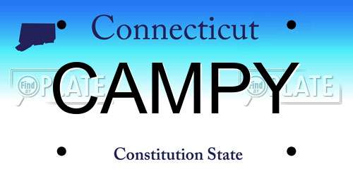 CAMPY Connecticut License Plate