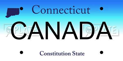 CANADA Connecticut License Plate
