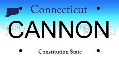 CANNON Connecticut License Plate