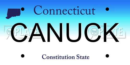 CANUCK Connecticut License Plate