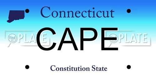 CAPE Connecticut License Plate