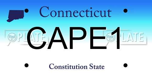 CAPE1 Connecticut License Plate