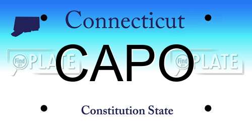 CAPO Connecticut License Plate