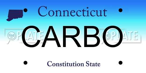 CARBO Connecticut License Plate