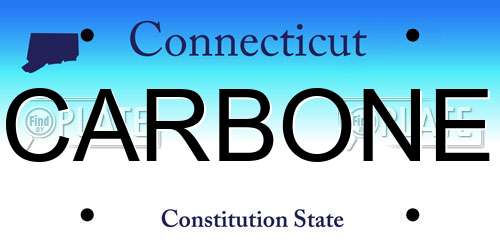 CARBONE Connecticut License Plate