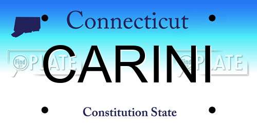 CARINI Connecticut License Plate