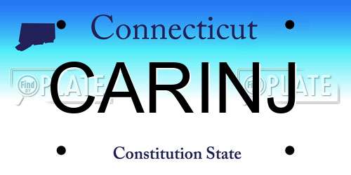 CARINJ Connecticut License Plate