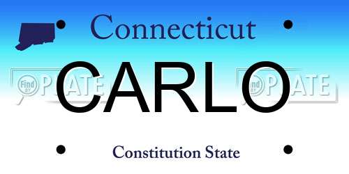 CARLO Connecticut License Plate