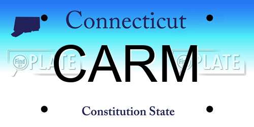 CARM Connecticut License Plate