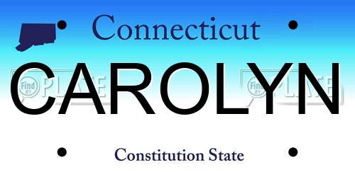 CAROLYN Connecticut License Plate