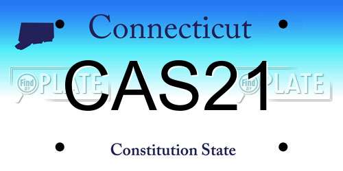 CAS21 Connecticut License Plate