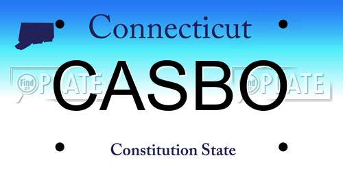 CASBO Connecticut License Plate