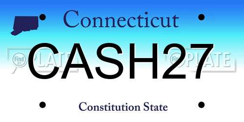 CASH27 Connecticut License Plate