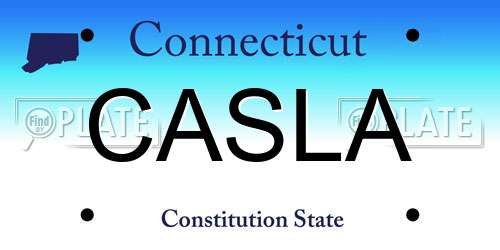 CASLA Connecticut License Plate