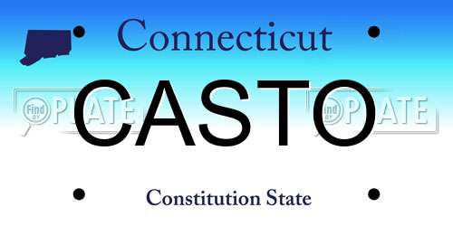 CASTO Connecticut License Plate