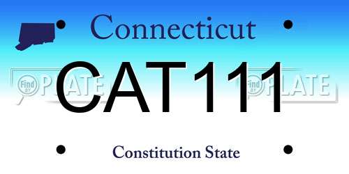 CAT111 Connecticut License Plate
