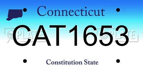 CAT1653 Connecticut License Plate