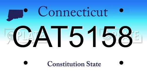 CAT5158 Connecticut License Plate