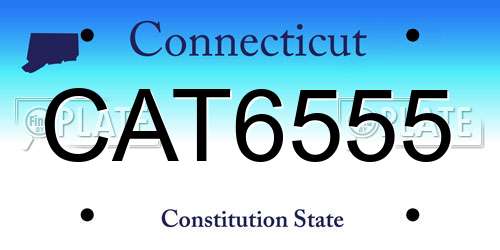 CAT6555 Connecticut License Plate