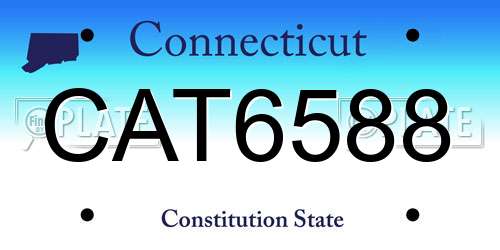CAT6588 Connecticut License Plate