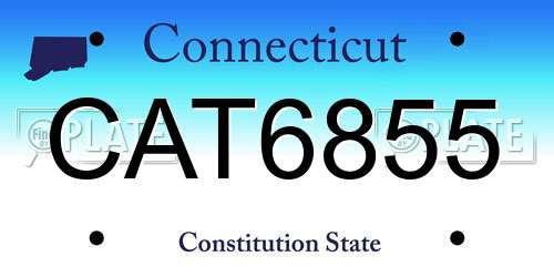 CAT6855 Connecticut License Plate