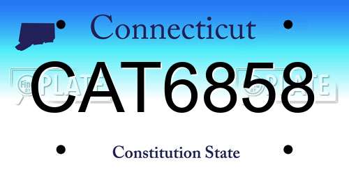 CAT6858 Connecticut License Plate