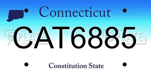 CAT6885 Connecticut License Plate