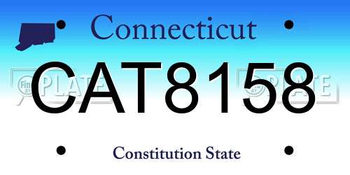CAT8158 Connecticut License Plate