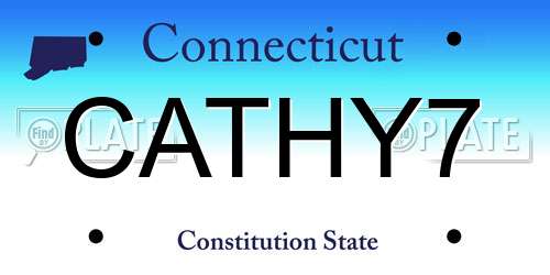 CATHY7 Connecticut License Plate