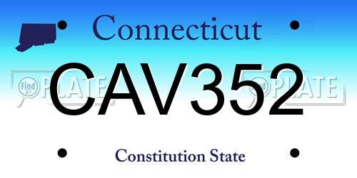 CAV352 Connecticut License Plate