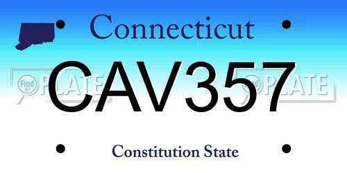 CAV357 Connecticut License Plate