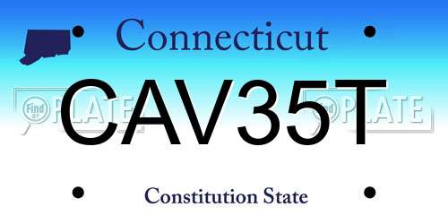 CAV35T Connecticut License Plate
