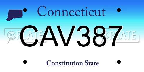 CAV387 Connecticut License Plate