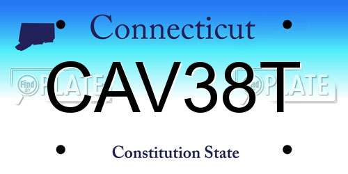 CAV38T Connecticut License Plate