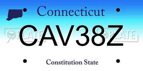 CAV38Z Connecticut License Plate
