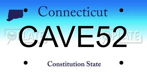 CAVE52 Connecticut License Plate