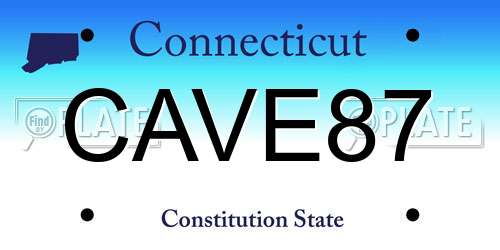 CAVE87 Connecticut License Plate