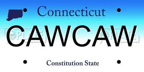 CAWCAW Connecticut License Plate