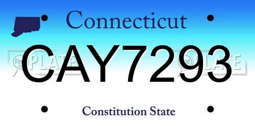 CAY7293 Connecticut License Plate