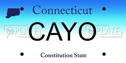 CAYO Connecticut License Plate