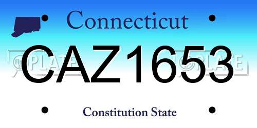 CAZ1653 Connecticut License Plate