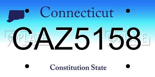CAZ5158 Connecticut License Plate
