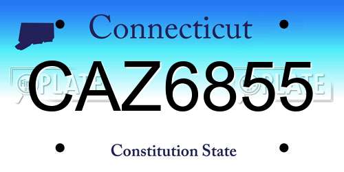 CAZ6855 Connecticut License Plate