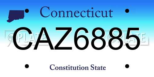 CAZ6885 Connecticut License Plate