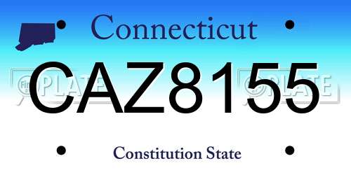 CAZ8155 Connecticut License Plate
