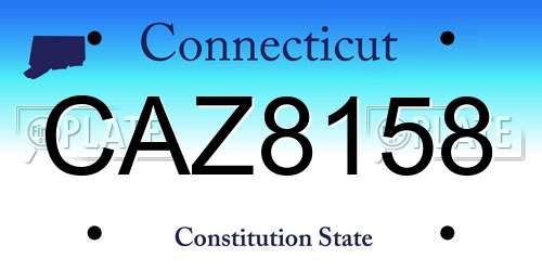 CAZ8158 Connecticut License Plate