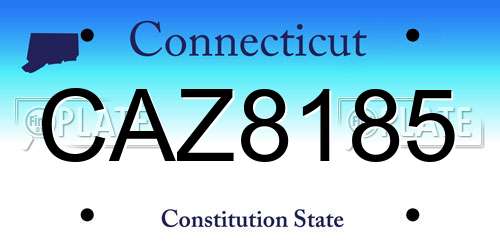 CAZ8185 Connecticut License Plate