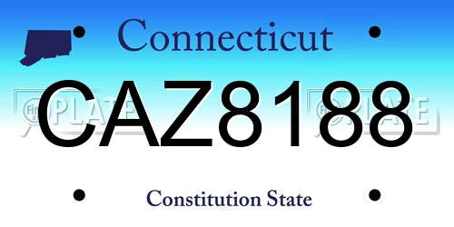 CAZ8188 Connecticut License Plate