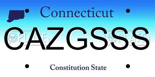CAZGSSS Connecticut License Plate